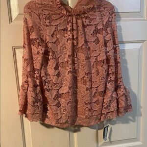 Elegant Lace Blouse - Peach